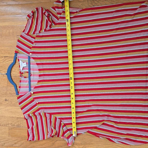 LIZ CLAIBORNE WOMEN'S PLUS SIZE RED STRIPED SHORT SLEEVES SUMMER TOP SIZE 3X - Picture 10 of 16